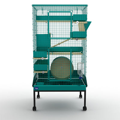 Quality Cage Crafters Teal Mansion - 48" Tall Deluxe Bundle