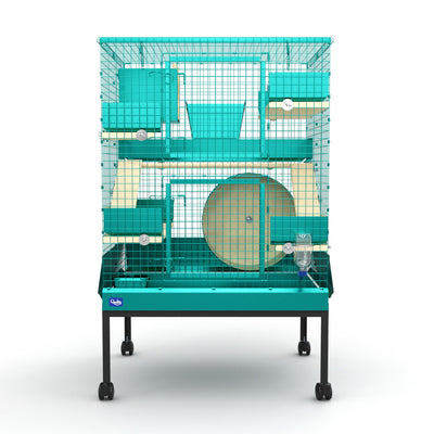 Quality Cage Crafters Teal Townhome - 36" Tall Deluxe Bundle